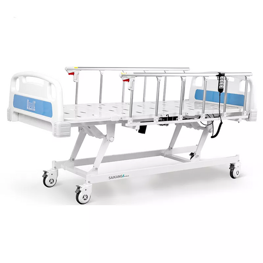 HP-A6K 3 Function Foldable Electric Hospital Beds Patient Nursing Bed Price With Movable Aluminum Side rail